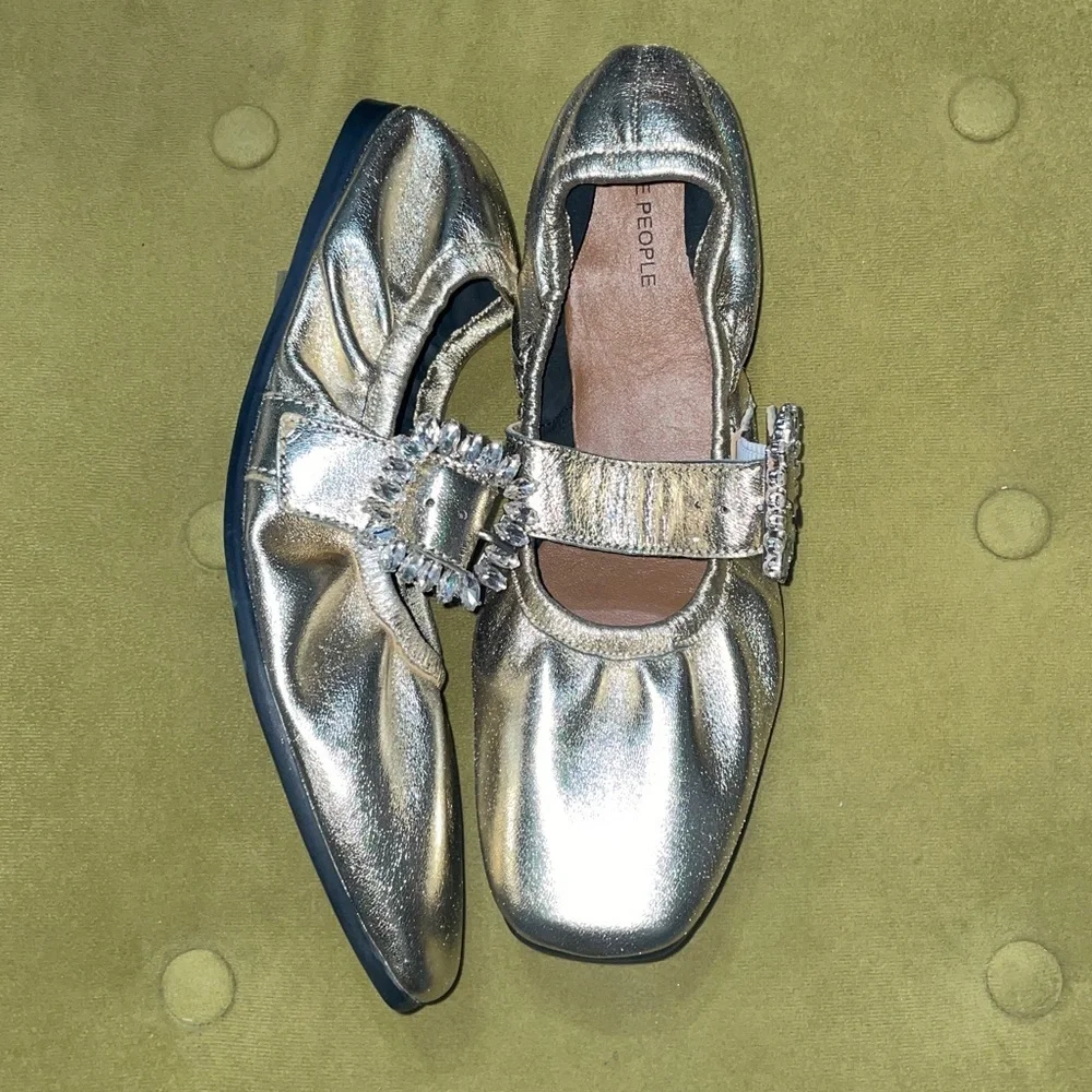 Free People Women's Ursa Gemini Ballet Flat metallic ballet slipper shoes NWT​ - Picture 6 of 9